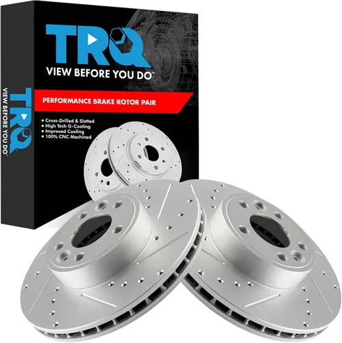 Miniatura 189 de TRQ Juego de rotores de freno de rendimiento trasero con revestimiento G premium compatible con Mazda 6 2014-2021
