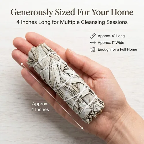 Miniatura 5 de (Paquete de 3) - New Age Smudges & Herbs - Incienso Premium de Salvia Blanca de California de 4 Pulgadas de Largo. Incienso para Limpieza del Hogar