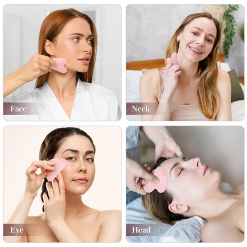 Miniatura 3 de rosenice Gua Sha Herramientas faciales Guasha Herramienta Gua Sha Jade Piedra para el cuidado de la piel facial Cuerpo Acupuntura Alivia