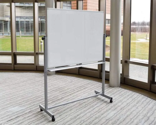 Miniatura 3 de Luxor Pizarra blanca magnética reversible de doble cara de borrado en seco de 48 pulgadas de ancho x 36 pulgadas de alto, con marco de aluminio