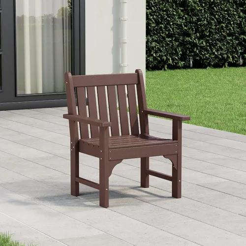 Miniatura 25 de WestinTrends Malibu Outdoor Patio HDPE Adirondack Silla de comedor para patio, color negro