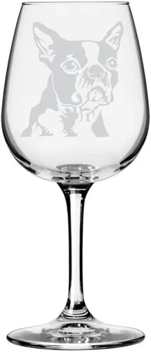 Miniatura 365 de Copa de vino de 12.75 onzas con diseño de perro grabado