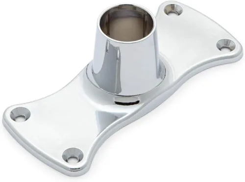 Miniatura 2 de Soporte rectangular de brida para cortina de ducha resistente, cromado pulido, juego de dos