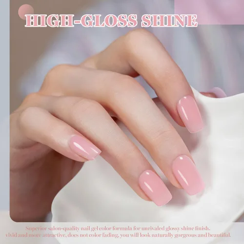 Miniatura 3 de RARJSM Esmalte de uñas de gel con base de goma de fibra de vidrio rosa y flor de cerezo desnudo, para reparar uñas rotas, fortalecedor, capa base