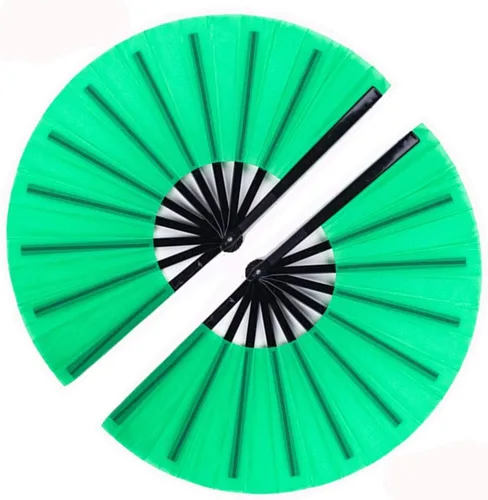 Miniatura 16 de Paquete de 2 ventiladores de mano plegables grandes para fiestas, abanico de mano con purpurina para festivales, ventilador de mano plegable grande