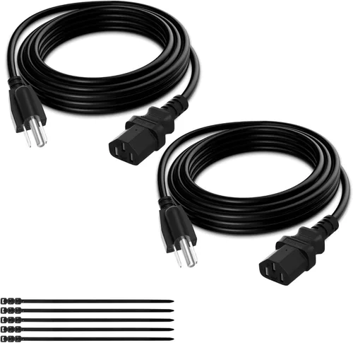 Miniatura 14 de Elecan Cable de alimentación de repuesto de 3 clavijas de 50 pies, cable de alimentación flexible y duradero a prueba de calor para dispositivos CA