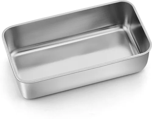 Miniatura 28 de LIANYU Paquete de 4 moldes para pan para hornear pan, molde para pan de 9 x 5 pulgadas, molde para pan de acero inoxidable para pastel de carne