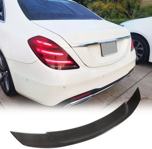 Miniatura 5 de Alerón de maletero de fibra de carbono para Mercedes Benz S Class W222 Sedan 2014-2019 S400 S450 S500 S550 S560 S600 S63 S65 AMG Tapa trasera