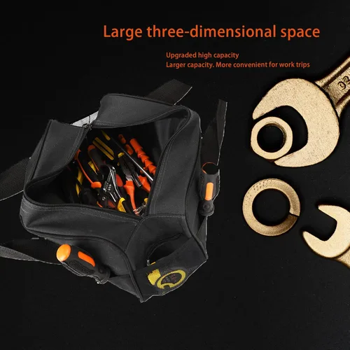 Miniatura 5 de FASTECH Bolsa de herramientas resistente de 14 pulgadas, bolsa de herramientas de boca ancha, bolsa organizadora de herramientas impermeable, bolsa