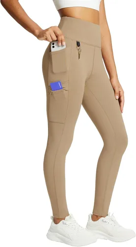 Miniatura 18 de baleaf Leggings con forro polar para mujer, impermeables, pantalones de senderismo de invierno, mallas térmicas para correr, bolsillos