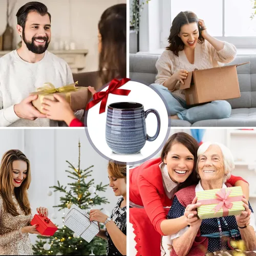 Miniatura 5 de HASENSE Taza de café, taza de café de cerámica de 20 onzas para hombres y mujeres, taza de café grande para café con leche, sopa de té, para oficina