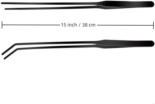 Miniatura 5 de 2 pinzas largas de acero inoxidable para reptiles de 10.5 pulgadas, pinzas de alimentación, lagartos serpiente, gecko y tarántula, terrarios