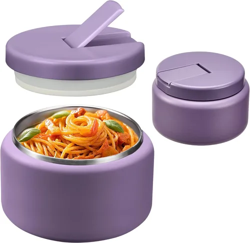 Miniatura 9 de Termo de sopa de 26 onzas para comida caliente para niños con tapa de hebilla, frasco de comida aislado al vacío de boca ancha a prueba de fugas