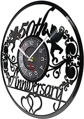 Miniatura 2 de Reloj de pared 50 aniversario Reloj de pared Ángeles Corona Retro Disco de vinilo Reloj de pared 50 años Matrimonio Boda Regalo de Álbum de Música