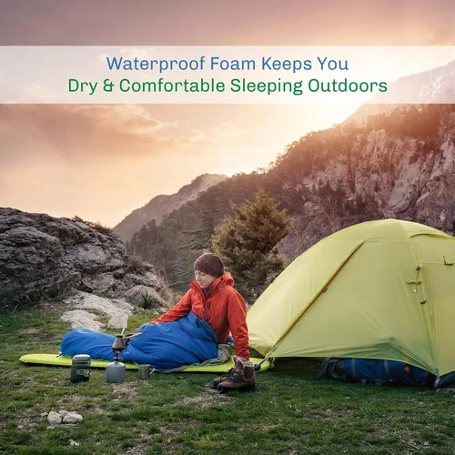 Miniatura 4 de Foam Sleeping Pad for Camping - 1.25-Inch-Thick Waterproof Sleep Pad with Carry Straps for Cots, Tents, or Sleepovers by Wakeman Outdoors (Black)