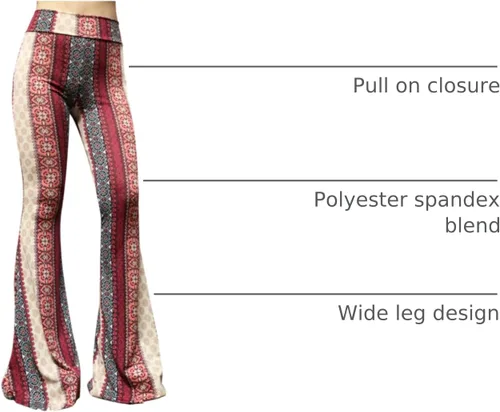Miniatura 108 de ShopMyTrend - Pantalones de yoga largos con piernas anchas y acampanadas estilo palazzo, con cintura alta, para mujer