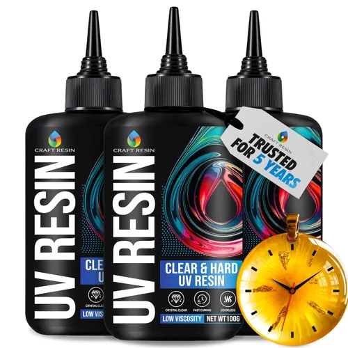 Miniatura 11 de CRAFT RESIN Kit de resina UV con luz, lámpara grande de 36 W, 22 LED y resina epoxi UV de baja viscosidad de 7.05 oz, transparente y sin