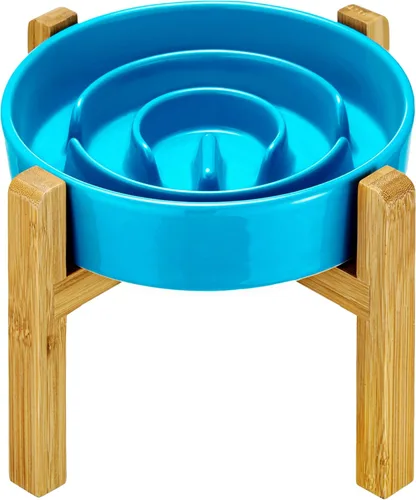 Miniatura 19 de Cuencos de cerámica para perros de alimentación lenta, 2.0 tazas de comedero lento para perros medianos y grandes, cuenco de laberinto de Blanco