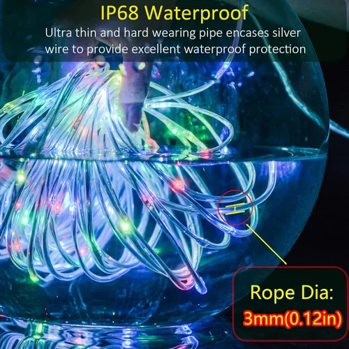 Miniatura 8 de Tira de luces de 132 pies para exteriores impermeables, 400 LED que cambian de color, luces de cuerda enchufables con control remoto, para Pascua