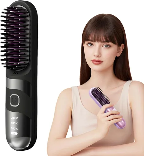 Go Brush 2026 actualizado negativo, cepillo alisador de cabello inalámbrico, cepillo alisador portátil para viajes, alisador de pelo de viaje para