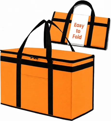 Miniatura 12 de NZ home Durable 3XL PRO Bolsa Térmica Aislada y Calentador de Alimentos para Entrega y Compras de Comestibles con Cremallera Superior, Azul Grado