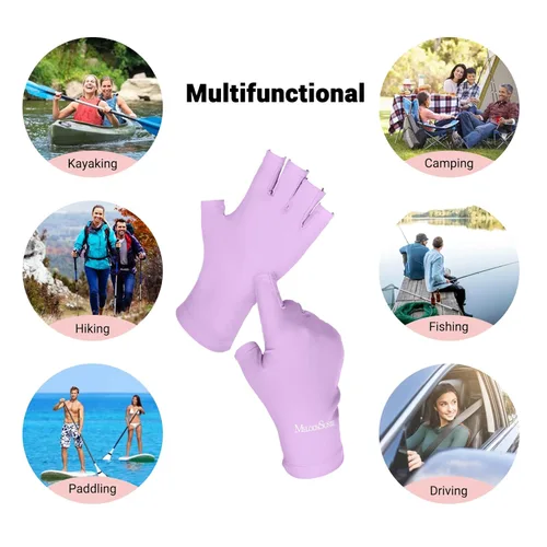 Miniatura 6 de MelodySusie Guantes UV para lámpara de uñas de gel, guantes profesionales de protección UV UPF50+ para manicuras, arte de uñas, cuidado de la piel