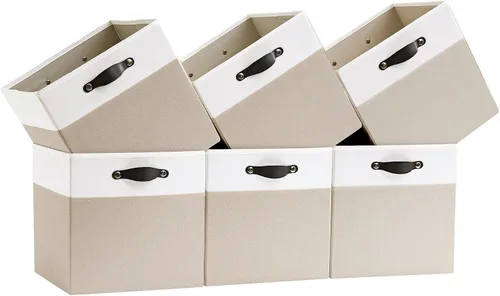 Miniatura 8 de Cajas Organizadoras de Cubo de Almacenamiento Organizador de Cubby de Tela 7.7 oz/yd² para Estante, Estantería, Clóset, Armario, Guardarropa