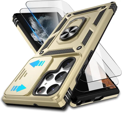 Miniatura 94 de ATUMP Funda para OnePlus Nord N200 5G con protector de pantalla HD con cubierta para cámara deslizante, soporte de anillo de rotación de 360°