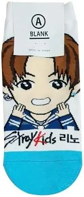 Miniatura 2 de Calcetines de personajes de dibujos animados Kpop StrayKids para mujer, fabricados en Corea, Blanco