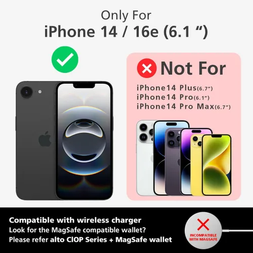 Miniatura 3 de alto Anello - Funda de piel cruzada diseñada para iPhone 14, funda protectora contra caídas de piel italiana con correa de cordón desmontable