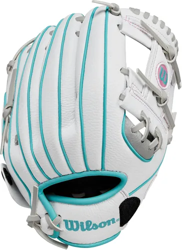 Miniatura 2 de Wilson A200 - Guantes de béisbol para jóvenes Plata/blanco/verde azulado