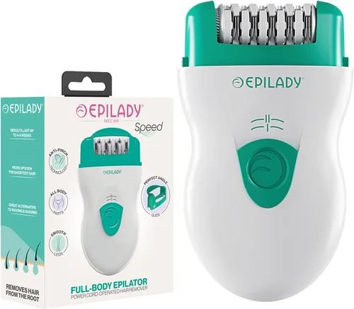 Epilady Depiladora con cable de velocidad para mujer – Dispositivo de depilación de raíz de 40 discos de doble velocidad para piernas, axilas y zona