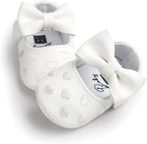 Miniatura 5 de RVROVIC Zapatos de bebé para niñas suela suave zapatos planos Mary Jane vestidos de princesa zapatos de poliuretano lindo lazo precaminante
