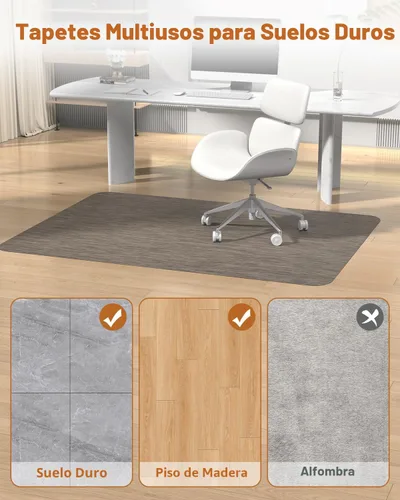 Miniatura 6 de Blvornl Alfombrilla para silla de oficina para suelo de madera dura, 35.4"×47.2" alfombrilla para silla de computadora de escritorio para madera