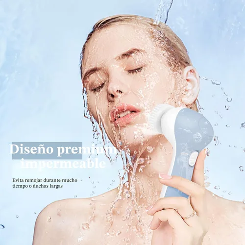 Miniatura 5 de COSLUS Cepillo de Limpieza Facial Exfoliador Facial de Silicona: Dispositivo de Masaje Rotatorio Exfoliante Eléctrico 7 en 1 FBS-D Impermeable Azul
