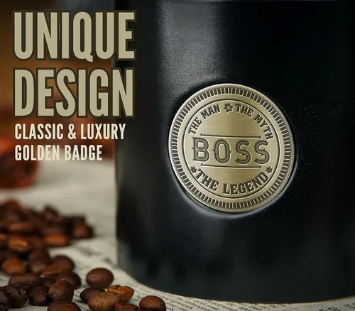 Miniatura 3 de Onebttl Boss Gifts - Taza de café de cerámica con insignia dorada, 15 onzas, Día del jefe, Navidad, jubilación, leyenda del mito del hombre
