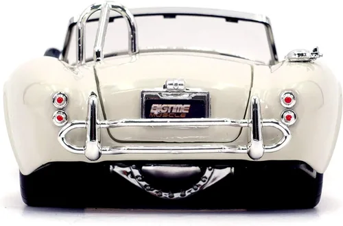 Miniatura 4 de Jada Toys Bigtime Muscle 1:24 1965 Shelby Cobra 427 S/C Coche fundido a presión blanco, Juguetes para niños y adultos