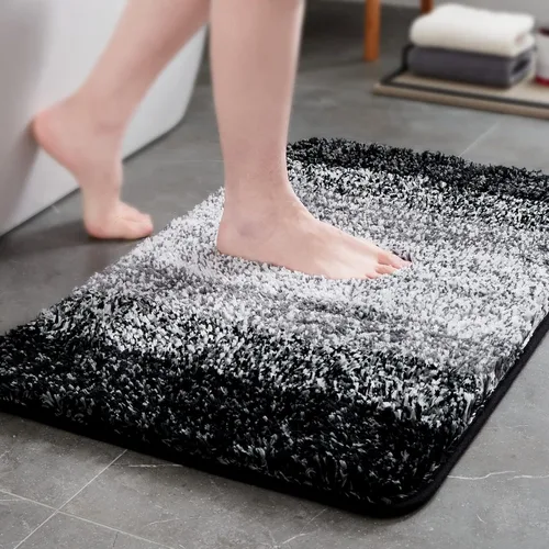 Miniatura 24 de TECHMILLY Alfombras Corredoras de Baño Super Suaves Peludas, Alfombras de Baño de Microfibra Gruesas Antideslizantes Absorbentes, Tapete de Baño