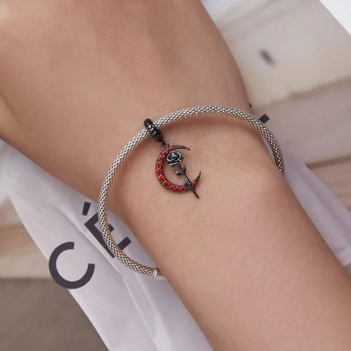 Miniatura 6 de Abalorios de plata de ley para pulseras, collares, familia para siempre, circonita cúbica, regalo de joyería para mujeres