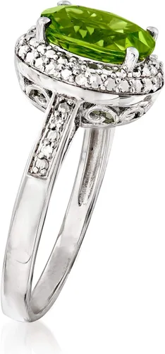 Miniatura 3 de Ross-Simons Gemstone and Diamond-Accented Ring in Sterling Silver