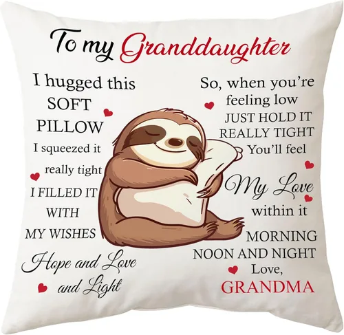 Miniatura 18 de Hyturtle Almohada para nieta (inserto incluido), regalos de Navidad y cumpleaños para nieta de abuela y bisabuela, almohada costera de tortuga Nieta