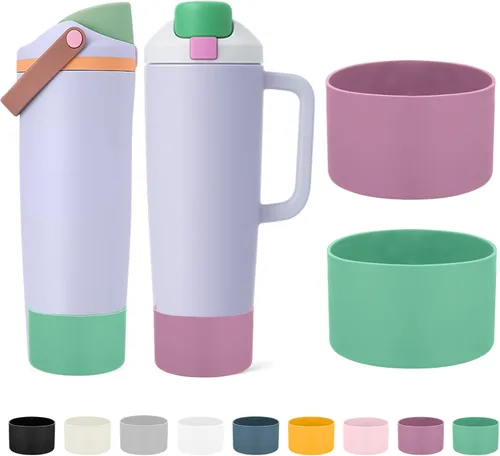 Miniatura 14 de Mity rain 2 piezas de botas protectoras de silicona para botellas y vasos FreeSip Sway de Owala de 30 oz y 40 oz - Accesorios para owala, mejora
