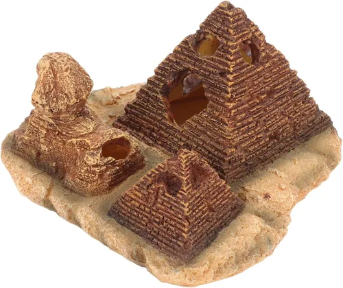 Miniatura 7 de Tyenaza Decoración de pirámide de acuario, pirámide de resina para pecera, cueva oculta para pecera, decoraciones egipcias para acuario, rocas