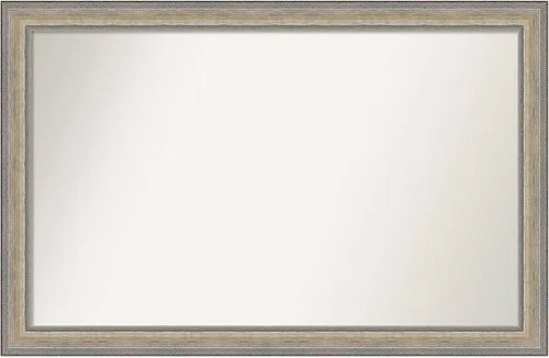 Miniatura 351 de Amanti Art Espejo de baño plateado para sobre fregadero, 28 x 47 pulgadas, espejo rectangular de plata imperial, marco de madera tradicional de gran