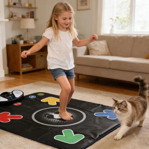 Miniatura 3 de PLAMILOY Tapete de baile para niños, tapete electrónico iluminado, juego de música, juguete para niñas y niños de 3 a 12 años, tapete de juego