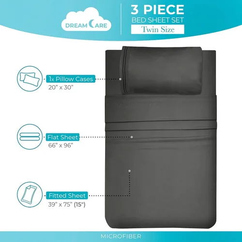 Miniatura 372 de DREAMCARE Juego de sábanas Queen – 6 piezas Sábanas de enfriamiento – hasta 15” Sábanas profundas tamaño Queen – Colección 2500 Supreme – Extra 03