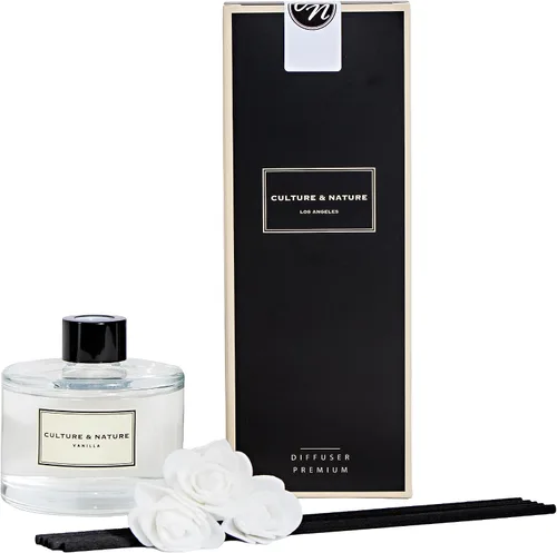 Miniatura 2 de CULTURE & NATURE - Set de difusor de varillas de 6.7 onzas líquidas (200ml) - Difusor con varillas perfumado a vainilla - Fragancia para el hogar