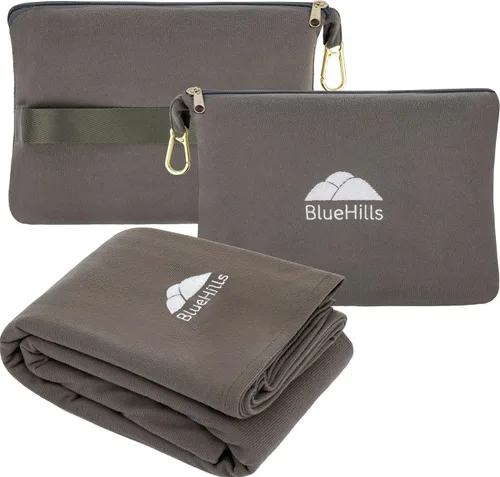 Miniatura 22 de BlueHills Mantas de Viaje Ultra Compactas para Dos con Estuche de Transporte Portátil Estuche Mantas de Avión Grandes de Felpa Suave Premium Paquete