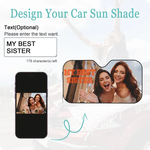 Miniatura 2 de Parasol personalizado para parabrisas de automóvil, diseño personalizado de tu imagen, foto, texto, logotipo, visera solar personalizada para varios