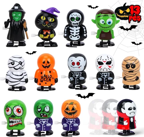 TOY Life 13 piezas de juguetes de cuerda de Halloween, regalos de fiesta de Halloween para niños pequeños, juguetes a granel de Halloween para